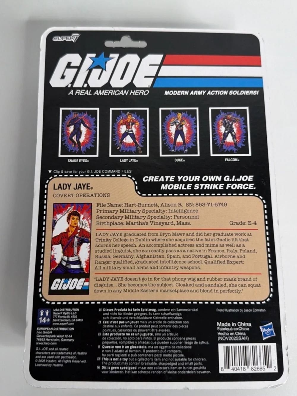 Super7 G.I. Joe ReAction+ Lady Jaye 250th Anniversary Figure
